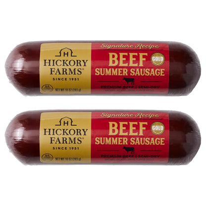 Hickory Farms summer sausage, 26 oz, high-protein beef snack, perfect for charcuterie, entertaining, and keto diets.
