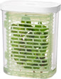 Large white OXO Good Grips GreenSaver produce storage container for keeping fruits and vegetables fresh and organized.