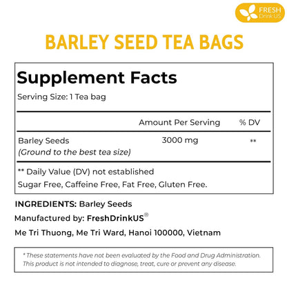 Premium Barley Tea Bags, 100% Natural & Pure from Barley. Loose Barey Herbal Tea. No Sugar, No Caffeine, No Gluten, Vegan.
