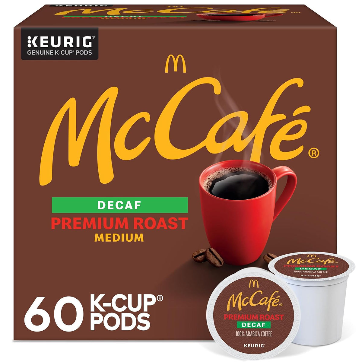 McCafe Premium Roast Decaf K-Cup coffee pods for Keurig, medium roast, 84-count box, single serve coffee pods