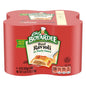 Four 15 oz cans of Chef Boyardee Beef Ravioli, packaged ready-to-eat canned pasta with beef and ravioli in tomato sauce.