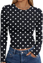 Trendy Queen women's long sleeve T-shirt with fall fashion Y2K style, basic casual top, perfect for fall season.