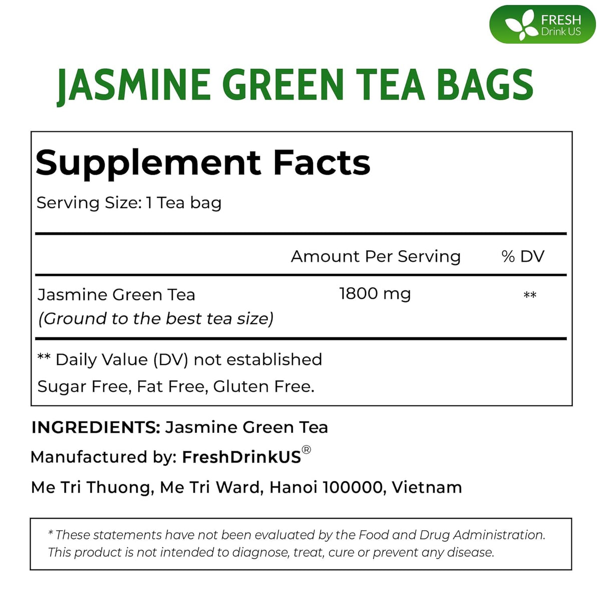 Premium Jasmine Green Tea Bags