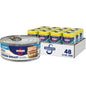 Canned Swanson White Premium Chunk Chicken in Water, 4 cans of 2.4 oz each, showing the product in a white label can