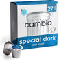 Cambio Roasters Colombian organic coffee pods in recyclable aluminum, Keurig compatible, medium roast, bold flavor, 60 count.