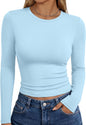 Trendy Queen long sleeve T-shirt for women in fall fashion, featuring basic Y2K style in a casual, trendy design.