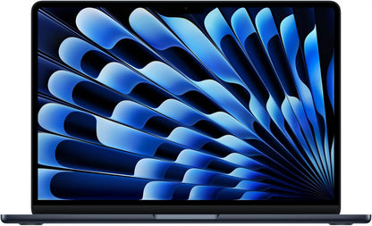 Apple MacBook Air 13-inch laptop with M5 chip, Liquid Retina display, Midnight color, 16GB memory, 1TB SSD, and Touch ID.