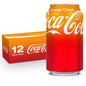 Coca-Cola Cherry soda soft drink cans, 12 fl oz, 12-pack, featuring red and white branding with cherry illustrations.