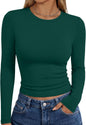Trendy Queen women's long sleeve T-shirt, fall fashion Y2K style, basic and trendy for casual wear.
