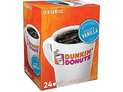 Dunkin' Original Flavor K-Cup coffee pods for Keurig brewers, 16-count box showing individual coffee cups.
