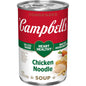 Campbell's Homestyle Chicken Noodle Soup in 10.5 oz cans, pack of 12, featuring creamy chicken broth with noodles and vegetables