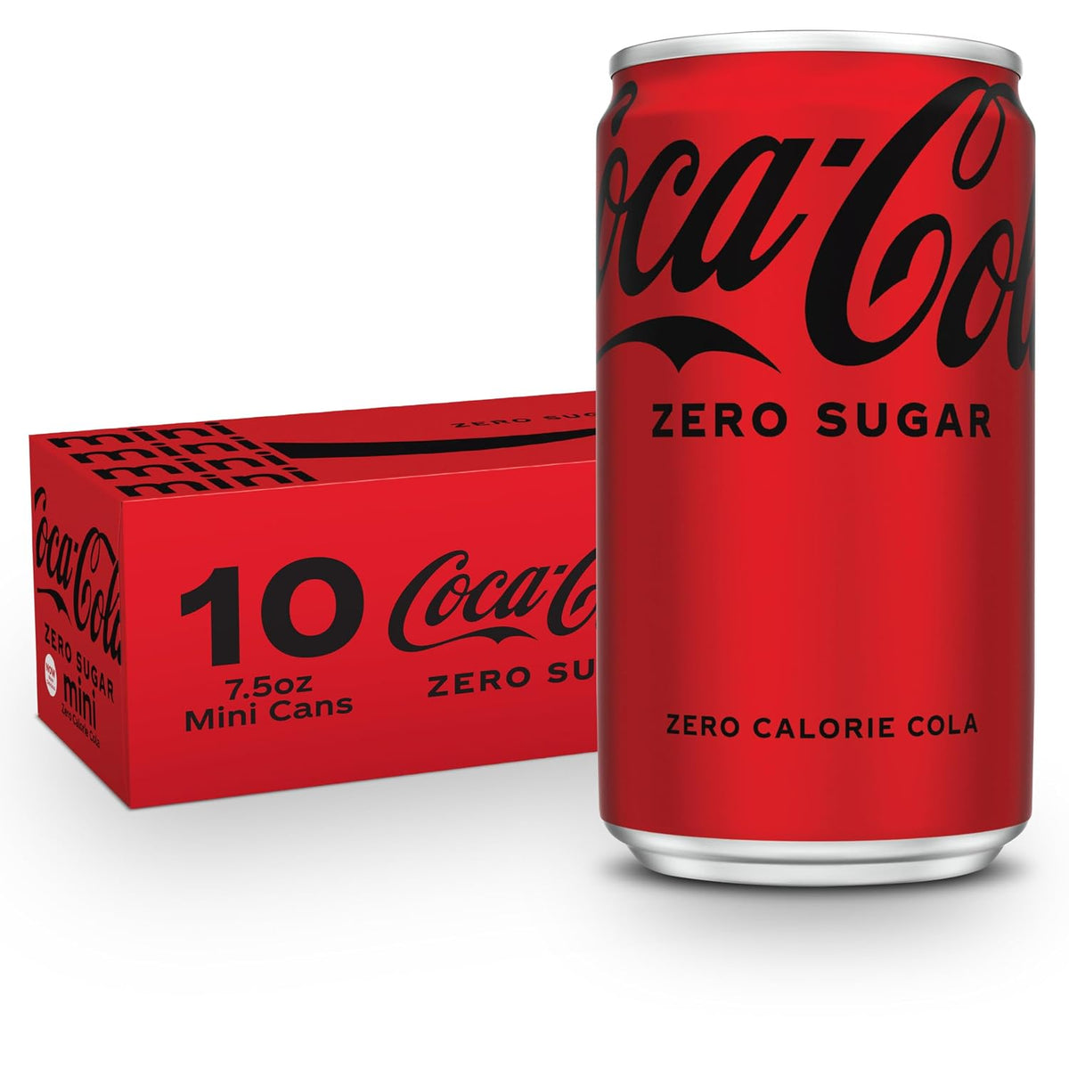 Coca-Cola Zero Sugar soft drink fridge pack with 12 cans of 12 fl oz each, featuring the iconic black and red Coca-Cola Zero branding.