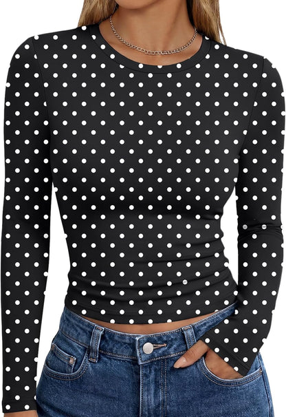 Trendy Queen women's long sleeve T-shirt with fall fashion Y2K style, basic design, suitable for casual fall outfits.