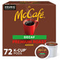 McCafe premium roast decaf K-Cup coffee pods, medium roast, single serve Keurig compatible, 84 count box