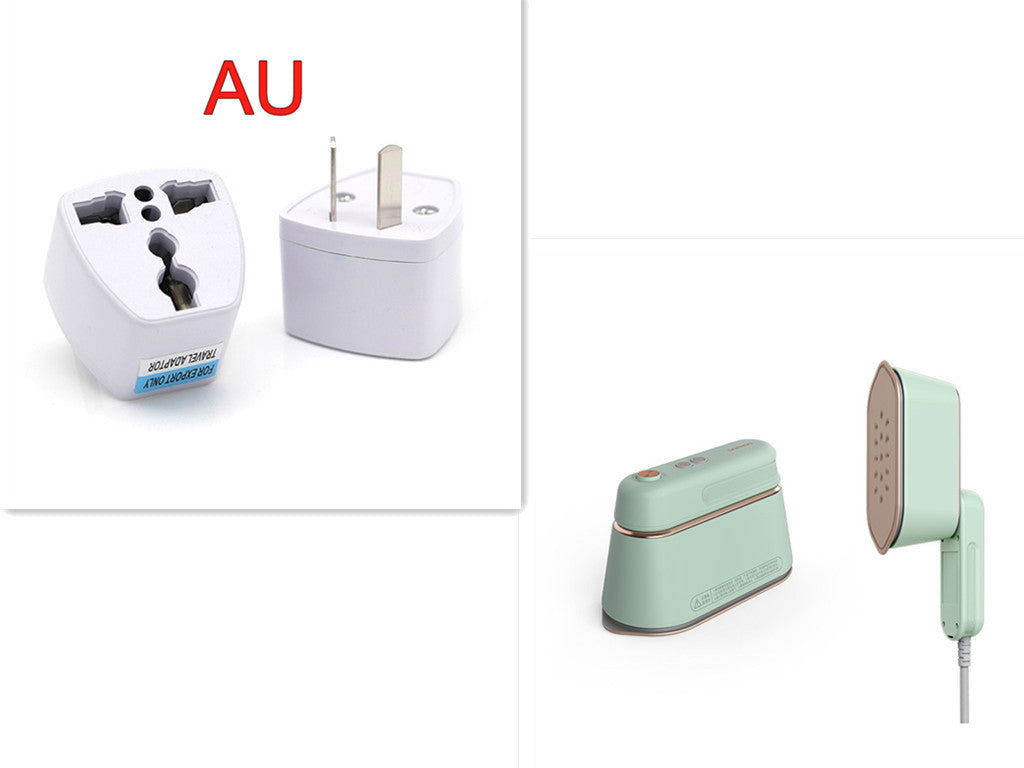 Small handheld steam iron by Sell My Stuff for household and travel use, shown on a flat surface with an ergonomic handle.