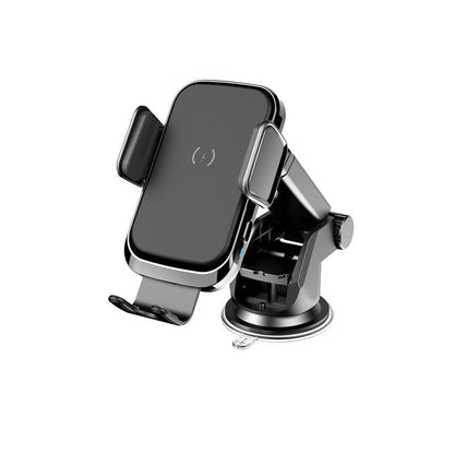 My Store car wireless charger mounted on dashboard with smartphone charging cordlessly