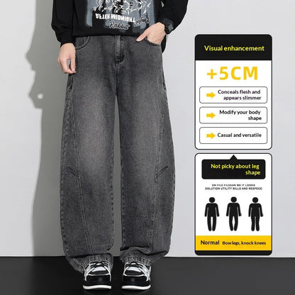Fall loose straight leg utility trousers in a relaxed fit with functional pockets, front view