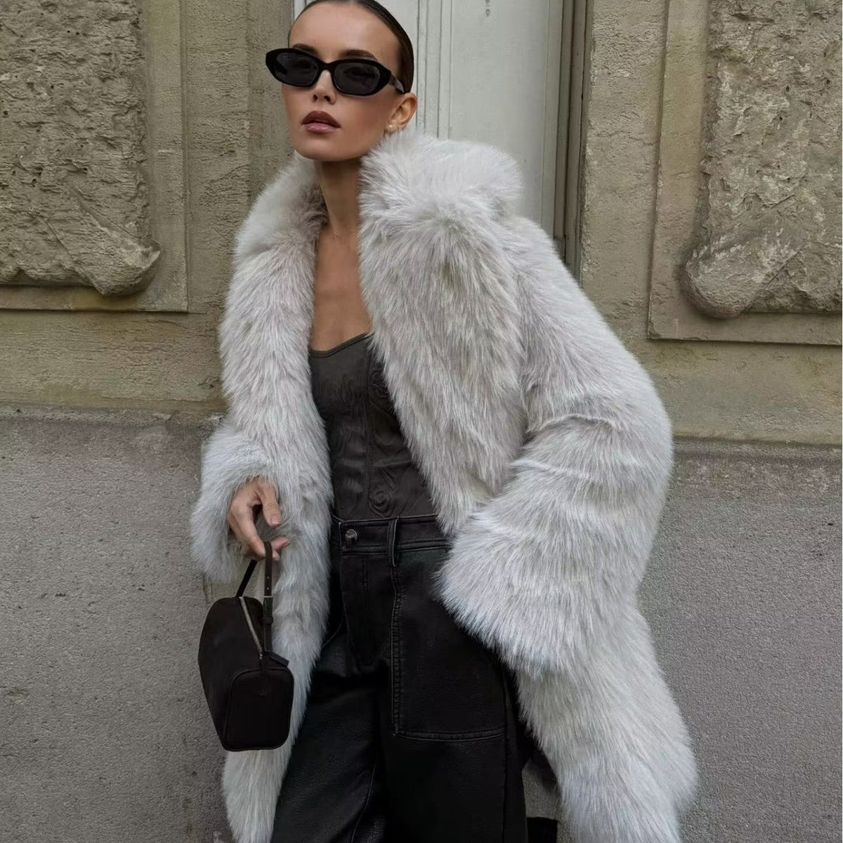 Women's thick artificial fur warm coat by My Store