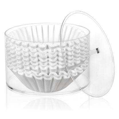 Peohud Coffee Filter Holder Acrylic Coffee Pod Holder with Lid Reusable Coffee Filter Storage Container Stylish Coffee Filter Dispenser for Coffee Bar Kitchen Countertop