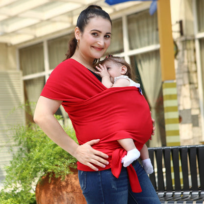 Solid color baby sling carrier by My Store for hands-free infant carrying