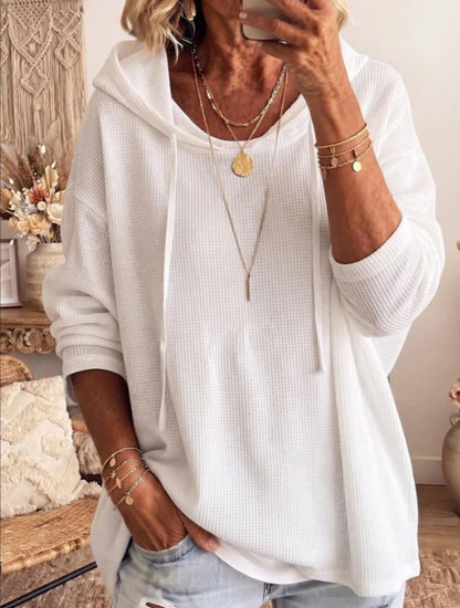 Women's My Store sweatshirt front view in soft fabric with long sleeves and ribbed cuffs