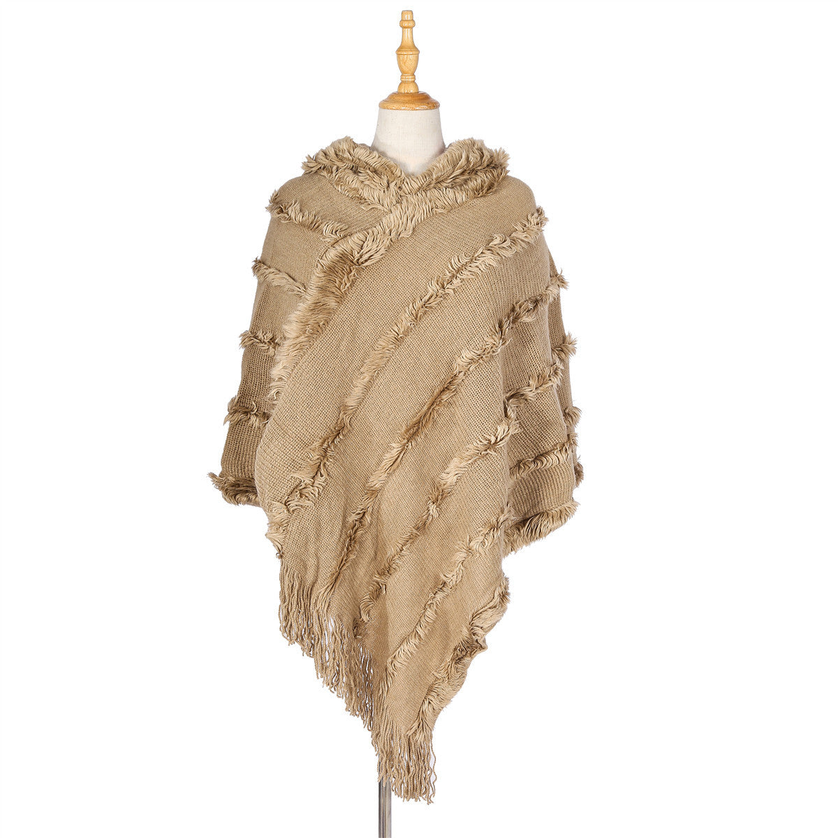 Warm shawl scarf in a soft, cozy fabric displayed flat