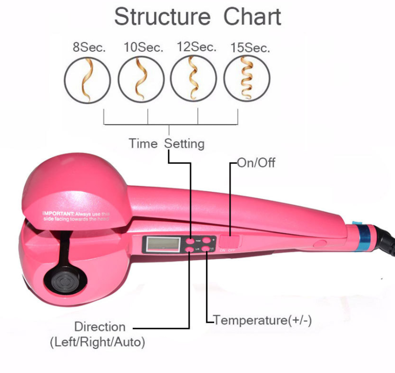 Ceramic pear flower perm styling tool, front view