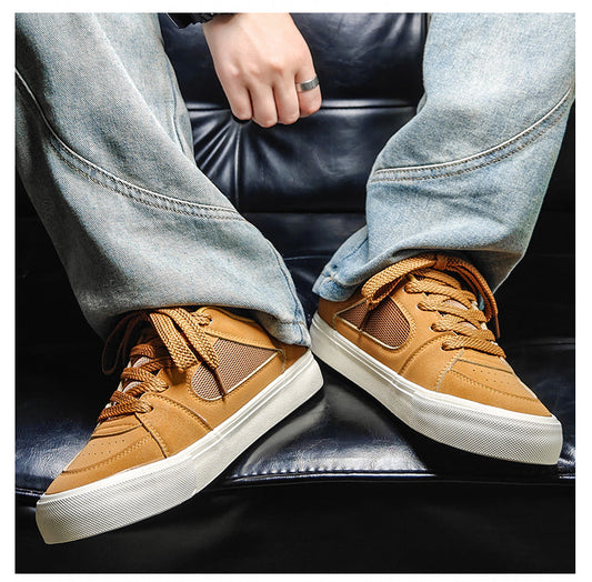 Men's low-top breathable canvas casual skate sneakers for spring and autumn