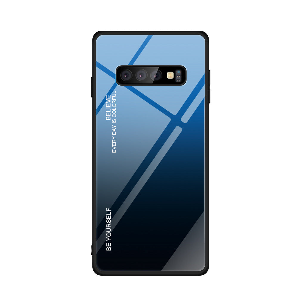 Gradient glass phone case by My Store in a smooth, colorful ombre design