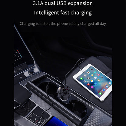 T66 car MP3 Bluetooth player with compact black design and digital display