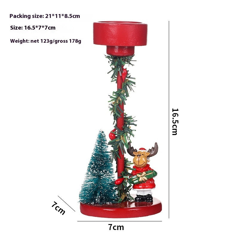 Christmas decorations desktop resin Christmas tree elderly candlestick figurine with festive details