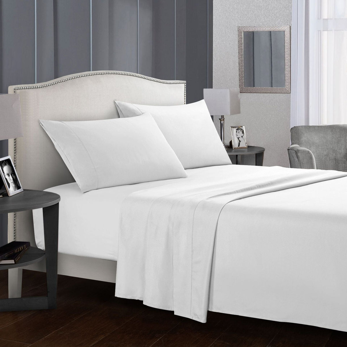Four-piece bed sheet set by My Store, showing coordinated bedding linens in a clean, neutral design