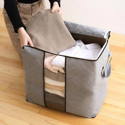 Large non-woven quilt storage bag for clothing, dustproof moving and organization container