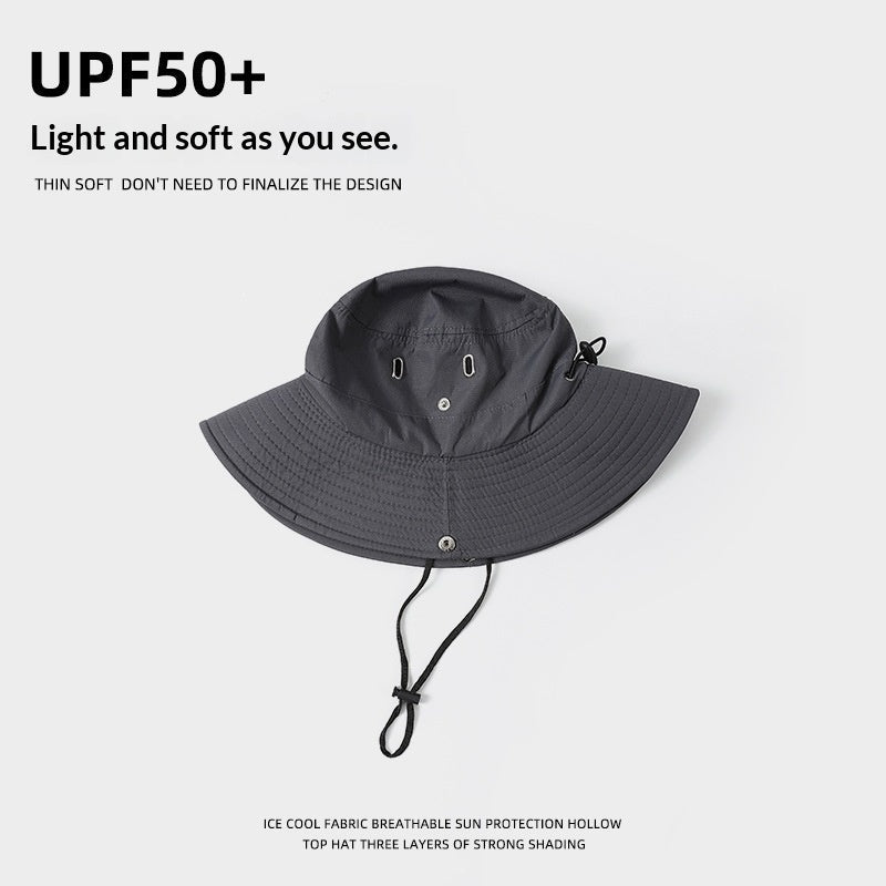 Spring summer men's bucket hat in a casual solid-color design, front view