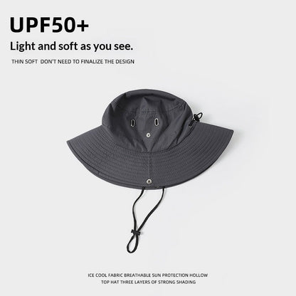 Spring summer men's bucket hat in a casual solid-color design, front view