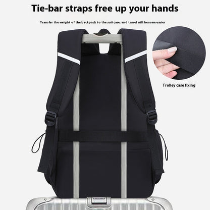 School Trends Simple Large Capacity Backpack by My Store, shown from the front with spacious zippered compartments