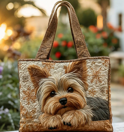Digital-print quilting tote bag, commuter casual cotton-padded jacket bag with textured stitched design