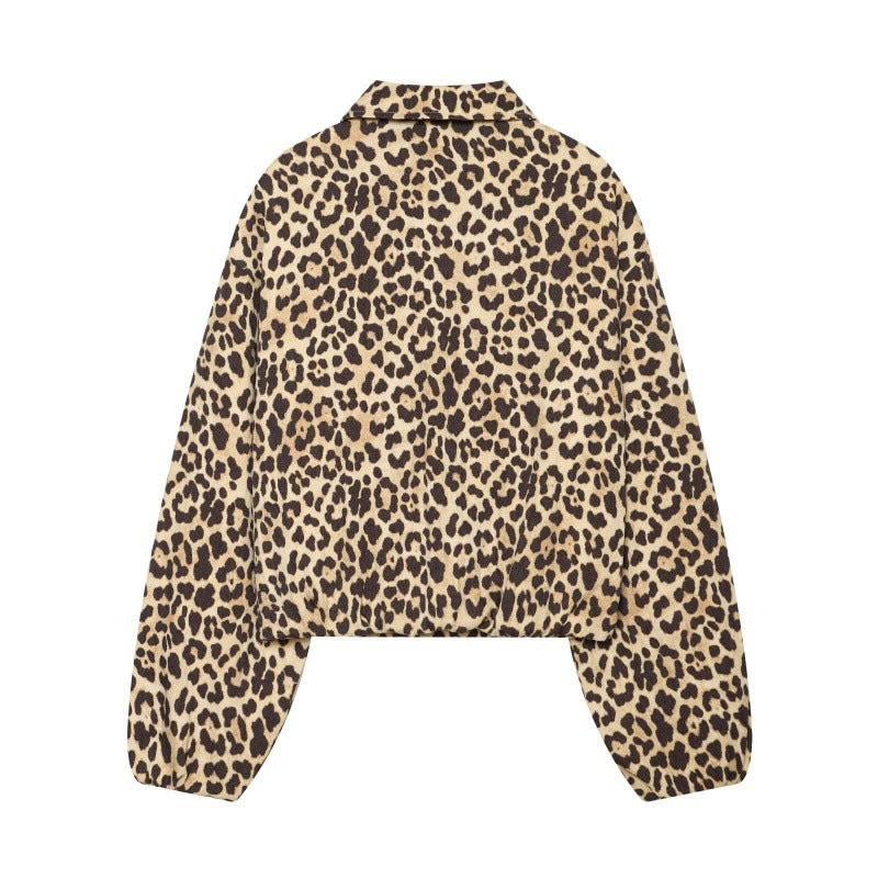 Women's retro lapel zipper short jacket top in a structured cropped design
