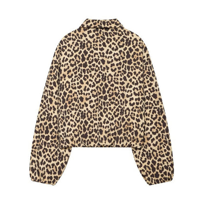 Women's retro lapel zipper short jacket top in a structured cropped design