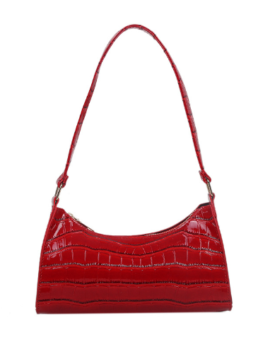 Women's small shoulder and underarm bag by BACKUPMYFILESNOW® with minimalist design, featuring a compact black leather exterior.