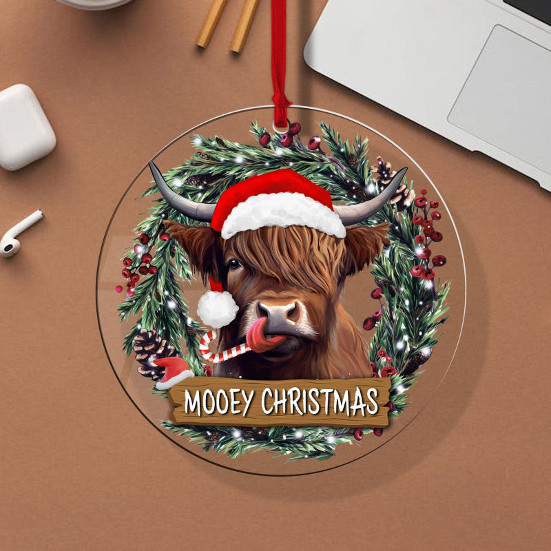 Christmas tree pendant decoration with festive holiday design