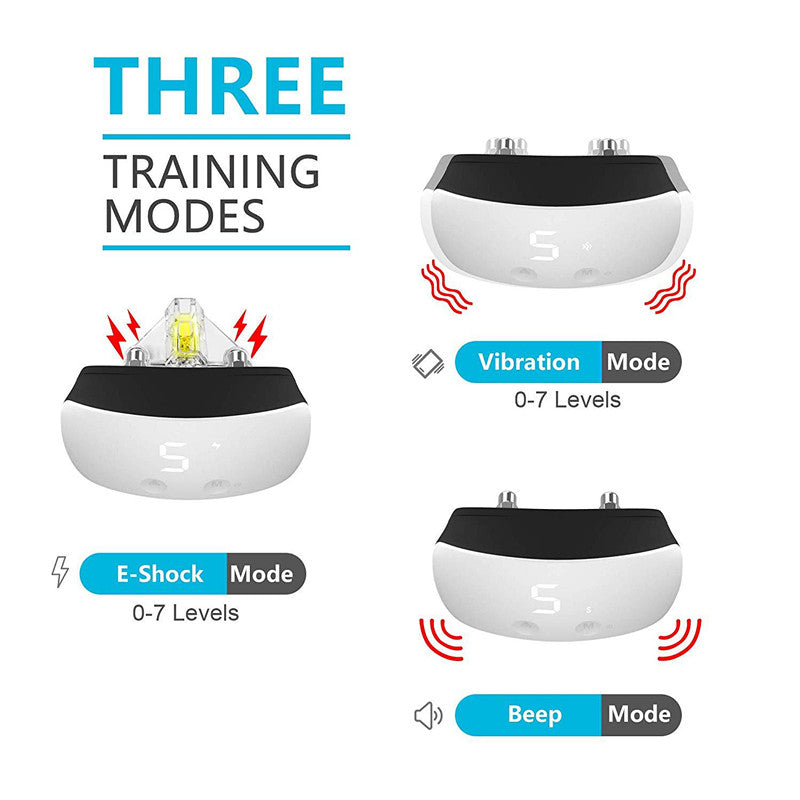Touch Bark Stop dog trainer device in black and gray with buttons and digital display