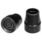 CareMates 1-Inch Rubber Cane Tips, Black, 1 Pair – Heavy Duty & Slip-Resistant Replacement