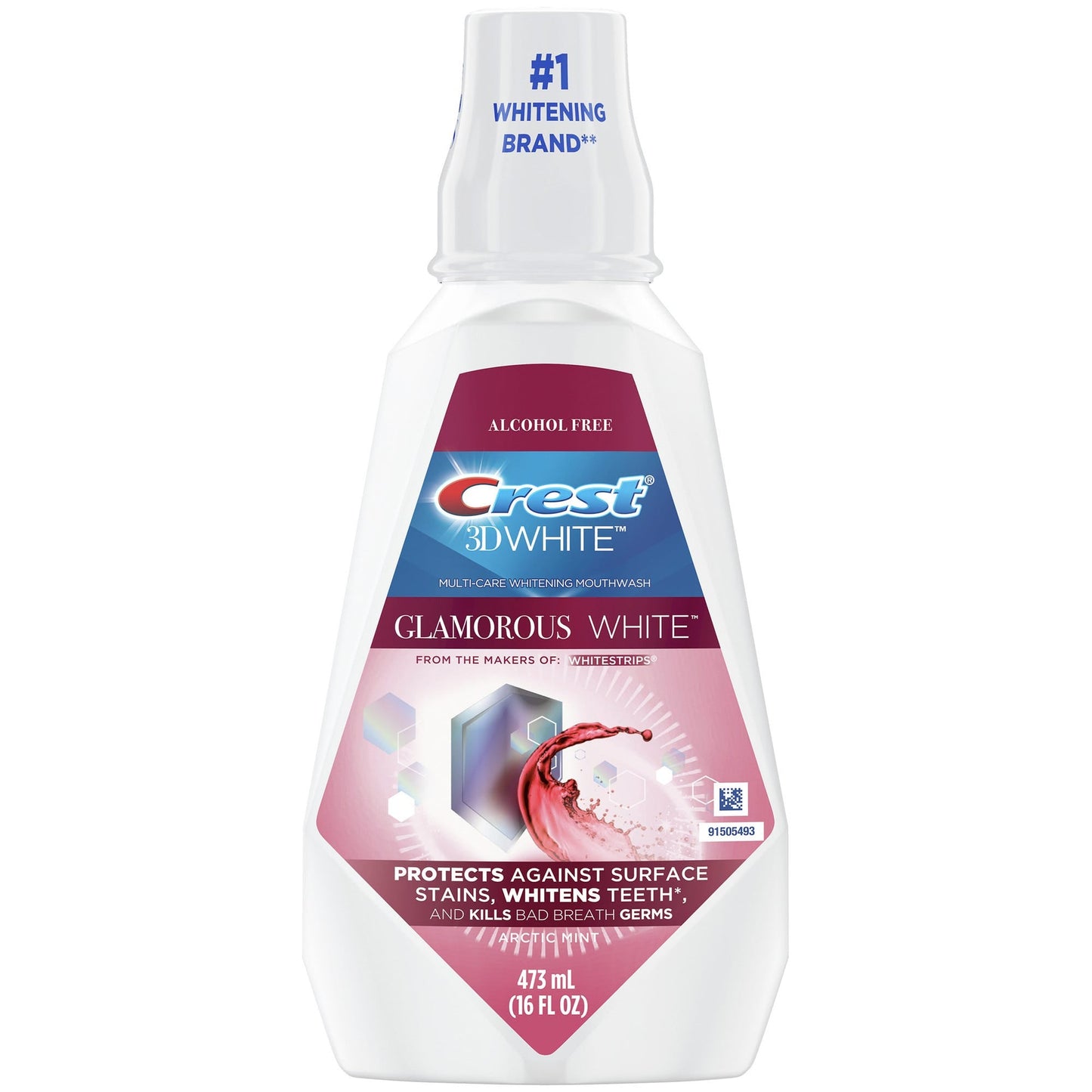 Crest Mouthwash, Arctic Mint, Glamorous White 16 Fl Oz