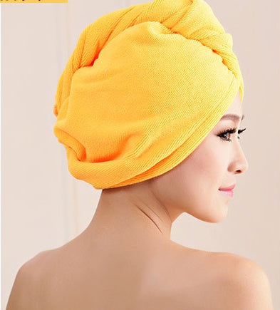 Women's hair dryer cap absorbent dry hair towel, soft wrap design for drying hair