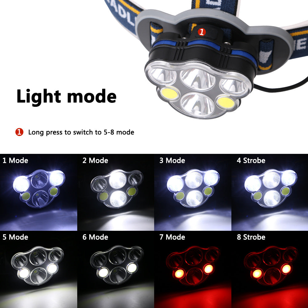 High-power ultra-bright USB charging long-range head-mounted headlight by My Store
