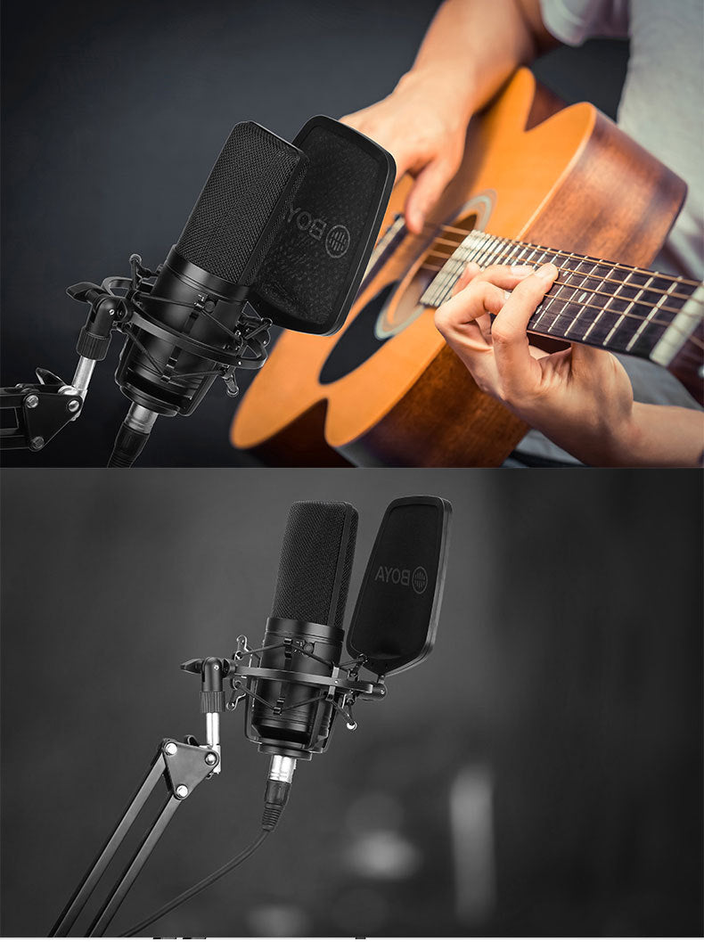 Large diaphragm condenser microphone for K-song computer recording setup