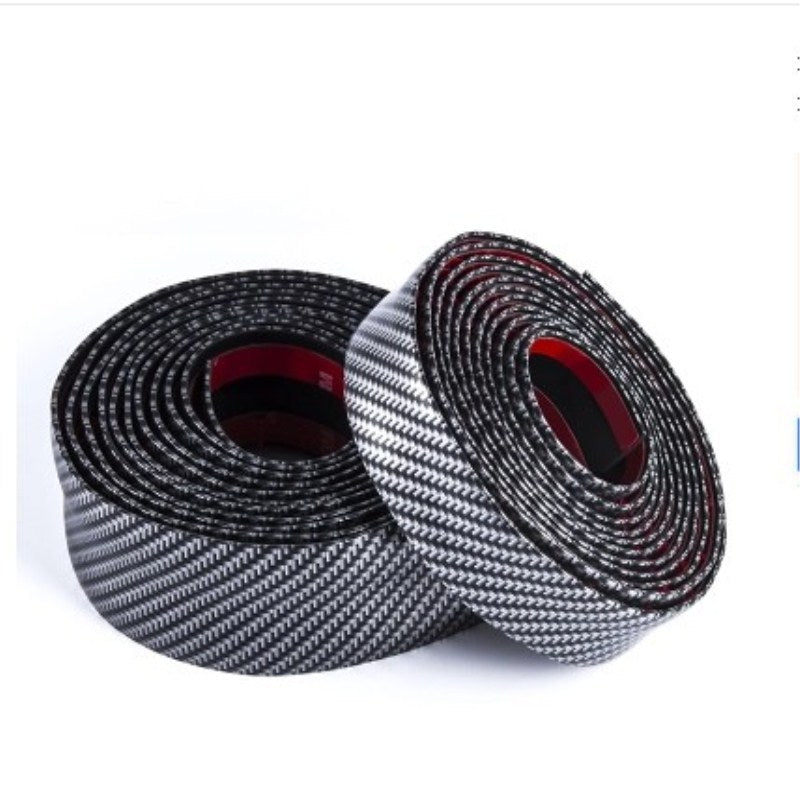 5D carbon fiber rubber car stickers in black with textured finish