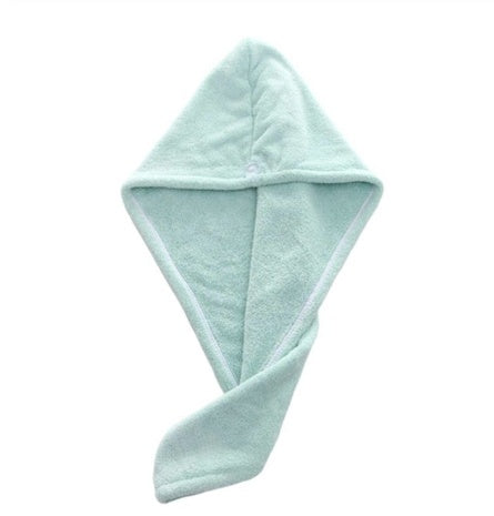 Magic microfiber hair fast drying dryer towel wrapped around wet hair