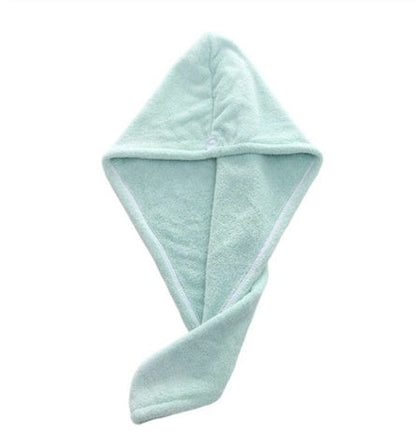 Magic microfiber hair fast drying dryer towel wrapped around wet hair